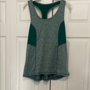 BearPaw Gray and Green Sleeveless Racerback Tank Top